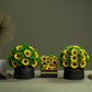 Classic Dark Green Suede Box | Sunflowers & Green Hydrangeas - The Million Roses