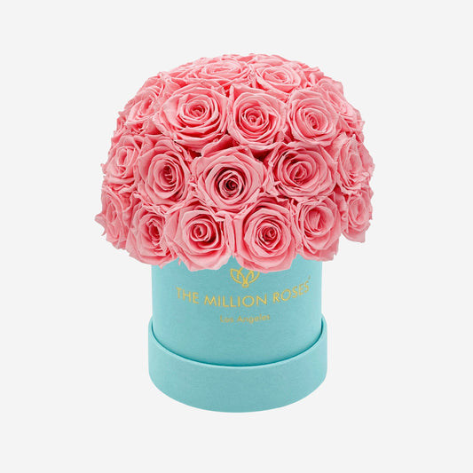 Basic Mint Green Suede Superdome Box | Light Pink Roses - The Million Roses