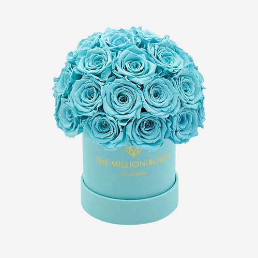 Basic Mint Green Suede Superdome Box | Turquoise Roses - The Million Roses