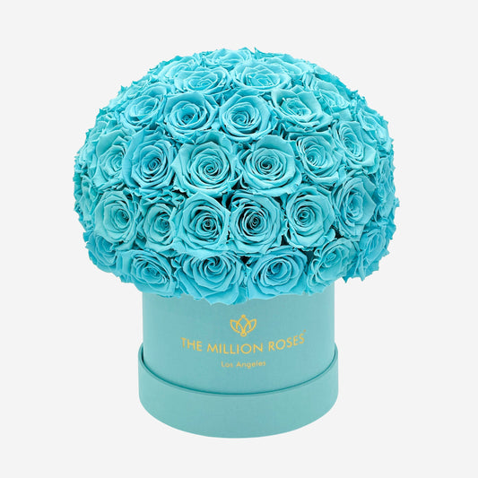 Classic Mint Green Suede Superdome Box | Turquoise Roses - The Million Roses