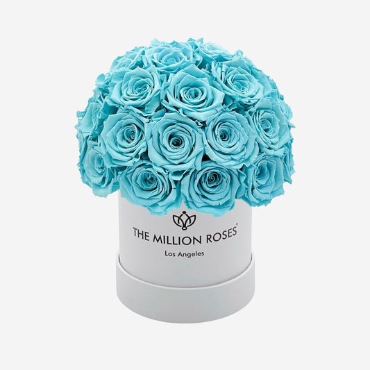 Basic White Superdome Box | Turquoise Roses - The Million Roses